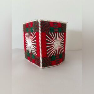 Handmade Christmas Tissue Box Cover Needlepoint Standard Size